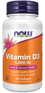 Viên uống Now Vitamin D3 1.000 IU – Hỗ trợ hấp thụ canxi tăng cường sức khỏe xương tăng đề kháng miễn dịch