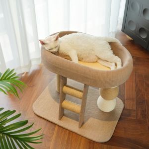 Cat posts Cat Tree House Cat Condo Climbing Sisal Pole Cat Bed Cat Playground Scratches w Stair Unassemble