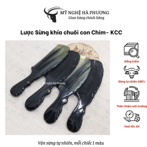Lược sừng khía chuôi Chim (size L-20cm) Mỹ nghệ Hà Phương - Lược sừng Thủ công mỹ nghệ