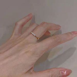 DAIMEISHU Bộ Nhẫn hở hình trái tim thanh lịch với điểm nhấn kim cương phong cách sang trọng nhẹ cho nữ