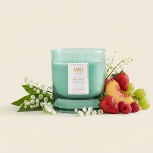MAD Wizard Glass Candle – Elegant Passion Fruit Lily of the Valley & Sandalwood Scent – 200 gr