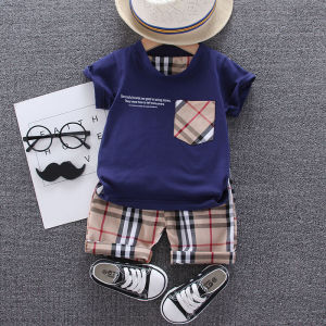 New Summer Boys Set Cotton Shorts Short Sleeve Fashion Two Piece Set Children clothing suits