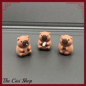 [The Cici Shop] 10PCS Cartoon Cute Capybara Pencil Cap Silicone Pen Topper Covers For Kids Cute Pencil Extender Stationery School Supplies