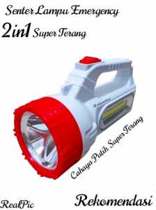 Lampu Senter Cas Emergency Senter + Lamp Samping LED Portable Senter Super Terang Rechargeable 12 Hours