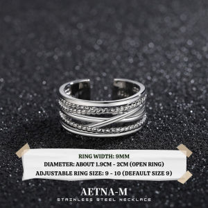 Trendy Vintage Combo Line Ring for Men Openwork Design Hip-hop Rock Style Male Jewelry Cincin Lelaki 组合叠戴线条男士开口指环