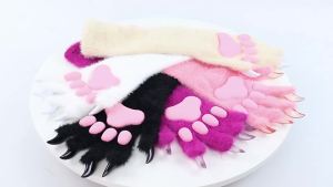 Cross-border Halloween silicone pad long gloves with resin nails and animal claw design for Halloween cos Ghost Claw Prop