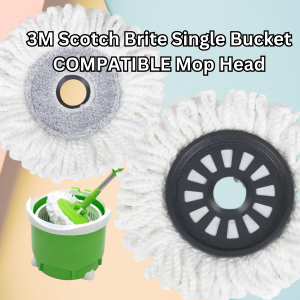 COMPATIBLE 3M Scotch Brite Single Bucket Spin Mop Head Refill Replacement Mophead