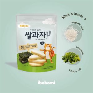 ZÉRA Mom - IBOBOMI Organic Korean Pop Rice Vege / Fruit Snack for 6m+ Baby (30g)｜Kudapan Bayi Organik Korea (6 Bulan+)