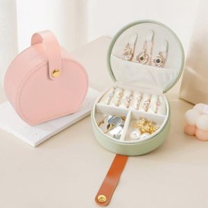 YIDIA PU Leather PU Leather Jewelry Organizer Handheld Portable Jewelry Case Fashion Exquisite Jewelry Storage Box Travel Use