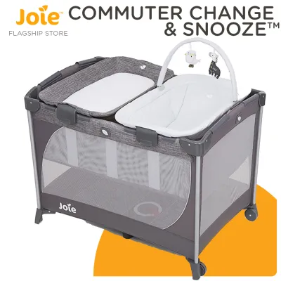 Joie Commuter Change & Snooze Travel Cot - (Baby Crib with Diaper Changer and Snoozer)