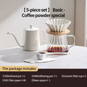 BINCOO Hand Brew Coffee Pot Set Filter Coffee Apparatus Sharing Pot Home Small Hand Grinder Coffee Maker Set