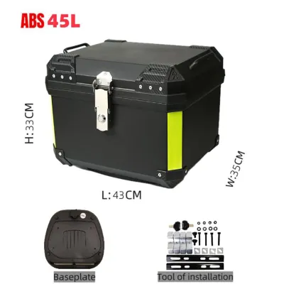 Motor Top Box Motorcycle Box 45L 36L 35L ABS Material Motorcycle With Base Plate Top Box For Motorcycle