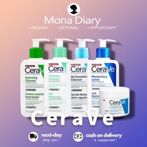 🌸100% Authentic🌸 CeraVe Moisturizing Cream 340g CeraVe AM Face Moisturizer with SPF 30 and CeraVe PM Face Moisturizer 89ml，CeraVe Hydrating Facial Cleanser 236ml CeraVe Foaming Facial Cleanser 236ml CeraVe SA Smoothing Cleanser 236ml