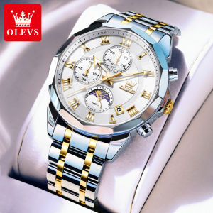 Hiện đại đơn giản Oris thương hiệu cao cấp chống nước phong cách công sở đèn dạ quang chu kỳ Mặt Trăng hiển thị của nam giới đa chức năng đồng hồ thạch anh Thép thuần nhất vành đai Đồng hồ nam