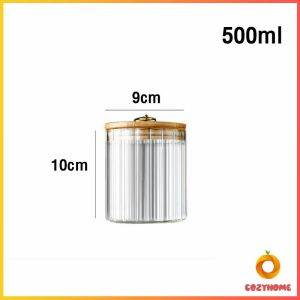 Cozy ขวดแก้วปิดผนึก ป้องกันความชื้น มีหลายขนาด แก้วบอโรซิลิเกตสูง storage jar