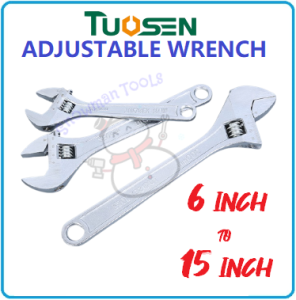 TUOSEN ADJUSTABLE SPANNER WRENCH 6 8 10 12 15 SPANNAR SOCKET WRENCH CHROME WRENCH BOLEH ADJUST SOCKET SPANAR Switch Spanar Adjustable Wrench Spana Hidup 150mm-300mm 活动扳手 WRENCHES