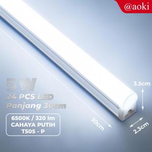AOKI Tabung LED T5 TUBE - Lampu Hemat Energi Instalasi Mudah Pilihan Warna & Daya