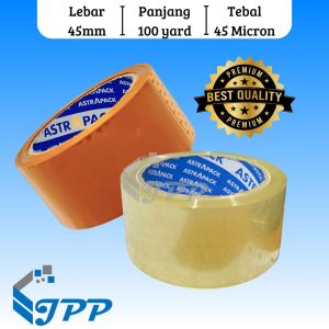 Lakban Bening Coklat 45 mm 100 yard 45 Micron Astrapack Kualitas Daimaru Termurah Berkualitas