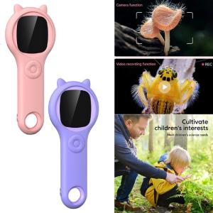 Magnifying Glass with LED Light Digital Microscope 500x Magnification 2in IPS Color Screen Pocket Microscopes for Kids
