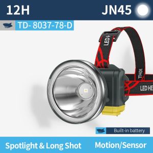 SMILING SHARK TD8037 LED Head Lamp Super Bright M80 8000 Lumen 3Mode Induction Fishing Light Type-c Rechargeable Headlight Waterproof Outdoor Lighting