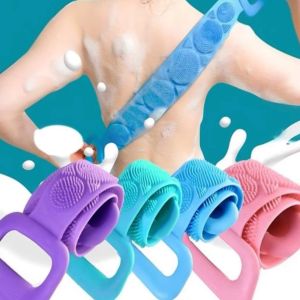 Lengthen Bath Silicone Back Scrubber for Shower Massage Exfoliating Silicone Body Brush