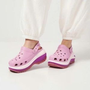 Giày dép crocs chuẩn xịn chống hôi chân nhựa tế bào êm mềm siêu bền đi mưa lội nước đi biển Giày sục crocs đế xuồng mega crush clog cao 8cm màu tím