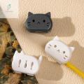 SUNANNE 4pcs Di động Hộp đựng cọ trang điểm Có thể tái sử dụng Phim hoạt hình Bảo vệ đầu bàn chải đánh răng cho mèo Thời trang mới Ngăn ngừa bụi Bao bảo vệ bàn chải đánh răng du lịch Hành trình. 