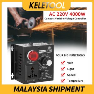 "adjust voltage regulator dimmers motor speed " Variable Voltage Speed Motor Control 220V 4000W Universal Motor Speed Controller Regulator Motor for Dimmer Speed