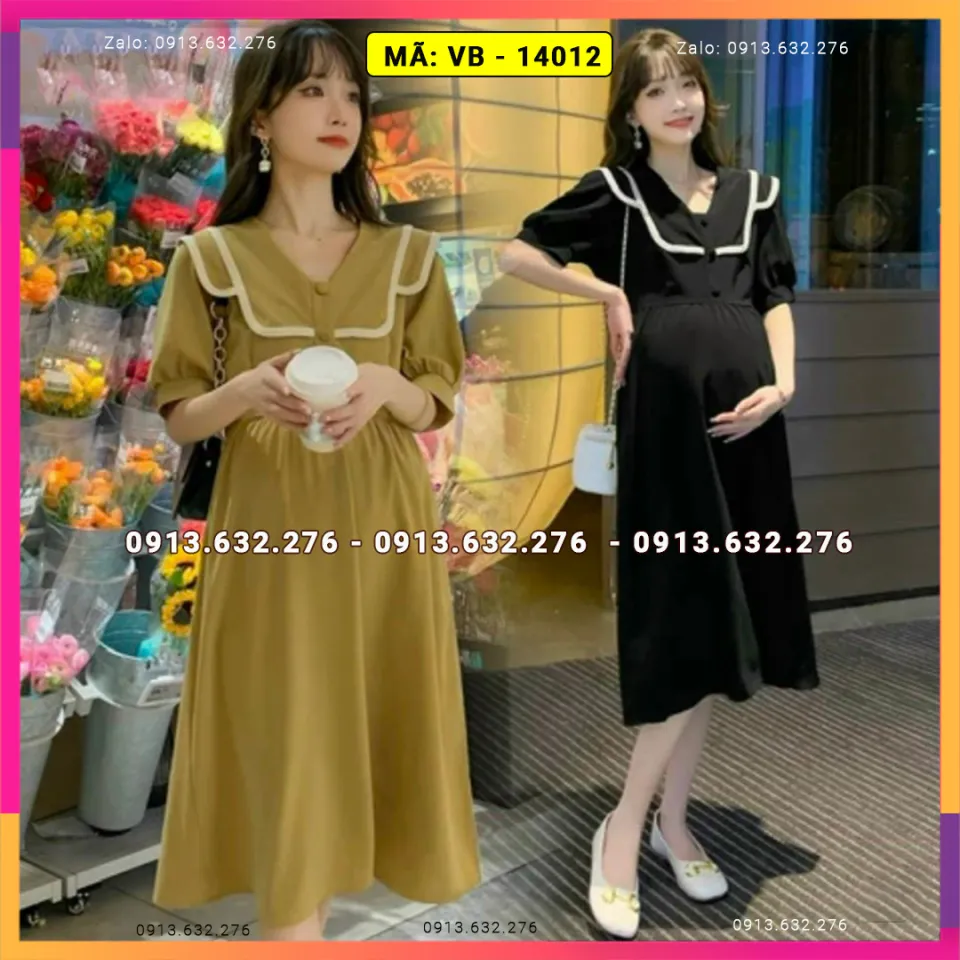 Váy bầu mùa hè 2023 chấtvoan hai lớp Dambauxinh-L1479 Đầm bầu thiết kế dự  tiệc mẫu mới | Shopee Việt Nam