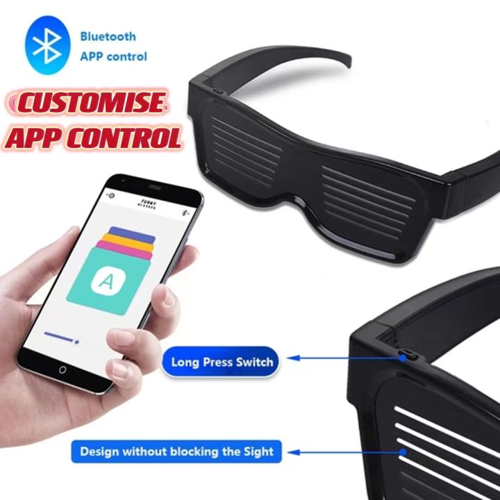 Customize LED Glasses Bluetooth App Control LED Luminous Glasses Mix