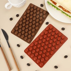 K9SEQ 55 Cavity Coffee Bean Mold Realistic Texture Coffee Bean Shape Silicone Baking Mold DIY Dessert Mold Home Baking