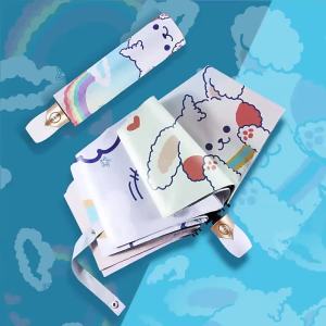 Rainbow Rabbit Folding Automatic Umbrella Fibrella Original UV Mini Pocket Small Size Waterproof Windproof