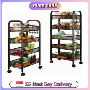 【Pure Care】 Multi-Functional Kitchen Storage Trolley Kitchen Storage Rolling Organizer