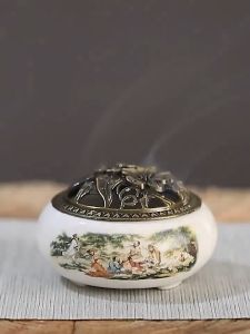 【𝗥𝗲𝗮𝗱𝘆 𝗦𝘁𝗼𝗰𝗸】香插 香炉 陶瓷香爐 檀香炉 送防火棉 Ceramic Incense Stick Burner Censer Ice Crack Burner Insence Holder Coil Sandalwood