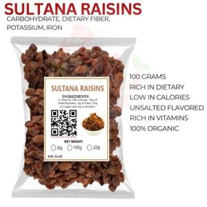 Green Seedless Grapes Sultana Raisins - Sweet Dried Snacks 100g Seedless Dried Fruit Natural Sweet Healthy Raisins