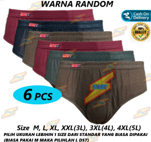 FAST - BELYTEX 6 PCS Celana Dalam / CD Pria Cowok BELYTEX/FELDATEX Multi Colour /sempak/underwear Laki-laki size M LXL 3L 4L 5L