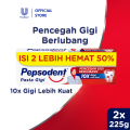 Pepsodent Pasta Gigi Pencegah Gigi Berlubang 225gr Valuepack x2. 