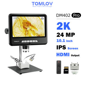 [🌷Local delivery🌷]TOMLOV DM401 Pro / DM402 pro 2K Digital Microscope 1200x 7 inch HDMI LCD Microscope Buttom LED Light Stage Included 24MP Coin Microscope with Screen 10 inch Stand for Full Coin ViewPC/TV Compatible 32GB