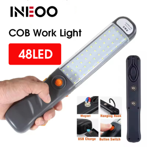 INEOO ที่ไฟฉาย LED ไฟชาร์จusb ซ่อมรถยนต์ระบบแม่เหล็กแบบพกพามีตะขอแม่เหล็กสำหรับกรณีฉุกเฉินที่ซ่อมรถตกปลา