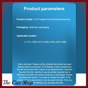 [The Cici Shop] Waste Ink Collector Box For Epson L1250 L3110 L3158 L3160 L3210 L3250 L1110 Printer Maintenance Box Waste Ink Pad Sponge