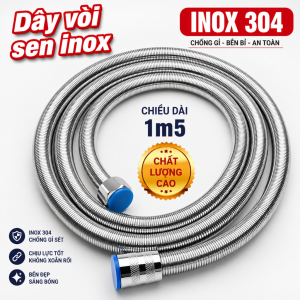 Dây vòi sen tắm VIKTOR 1m5 INOX cao cấp không gỉ chịu áp lực cao chống xoắn gập rò rỉ