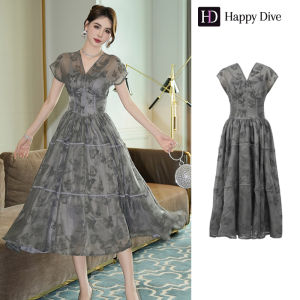 ZYHT EraVogue Womens Dresses Grey Dresses A-Shaped Dresses V-Neck Dresses Work Dresses Hiso Dresses Vintage Dresses Work Dresses Party Dresses Evening Dresses 21273