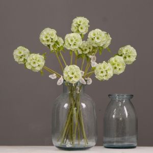 ANGY  Beautiful Artificial Scabiosa Flower Handmade Real Touch Simulation Pristimera Branch DIY Vase Decor Elegant Fake Flower Home Office Decor