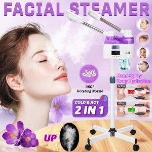 Hot Cold Facial Steamer Professional Hot Spray And Cold Mist Face Vaporizer For Beauty Salon Deep Cleansing Hydration