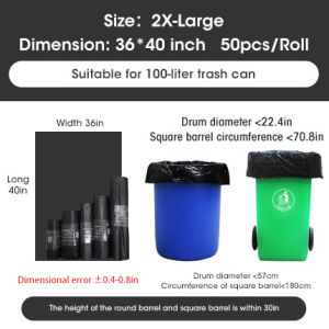 𝓗𝓖 [S-3XL] 50/100pcs Garbage Plastic Bag Thickened Makapal Biodegradable Waste Bin Trash Bag Environmental Disposable Thick Black Rubbish Bags In Roll [Small Medium Large XL XXL XXXL] Trash Bin Can Home Commercial Restaurants Garbage Bag
