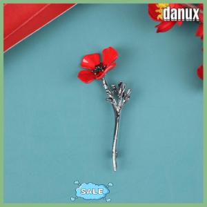 danux 1Pcs Retro Creative Poppy Flower Brooch Suit Clothes Shirt Collar Pin Brooch