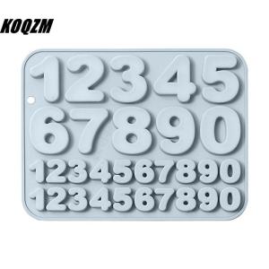 KOQZM🍽🍷 Silicone Number Mold0-9 Number Chocolate MoldReusable Numbers MoldHappy Birthday Cake Decorations Cupcake Baking Mold