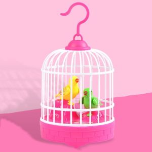 ESTE GARBO Sound Control Electric Bird Cage Toy Parrot Cage Realistic Voice Simulation Bird Cage Birthday Gift Funny Toy Talking Electric Bird Kids Toy