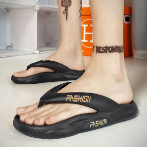 New 2025 summer couple flip flops mens slippers anti slip and wear-resistant thick sole clip on foot cool trawl red same style slippers