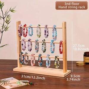 DOWNA Bằng gỗ Giá đựng đồ trang sức Đa tầng Hộp đựng đồ trang sức Giá đỡ trưng bày vòng tay Có thể tháo rời Kệ đựng vòng tay